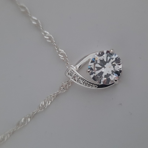 NIB Charter Club 2 Piece CZ Necklace Set - Picture 2 of 8